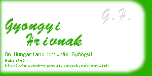 gyongyi hrivnak business card