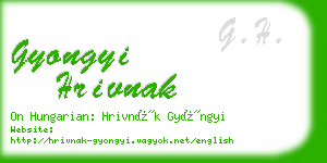 gyongyi hrivnak business card
